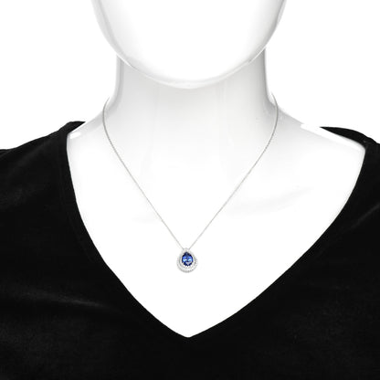 Tiffany Platinum Diamond Tanzanite Pear Shaped Soleste Pendant Necklace 2 of 4