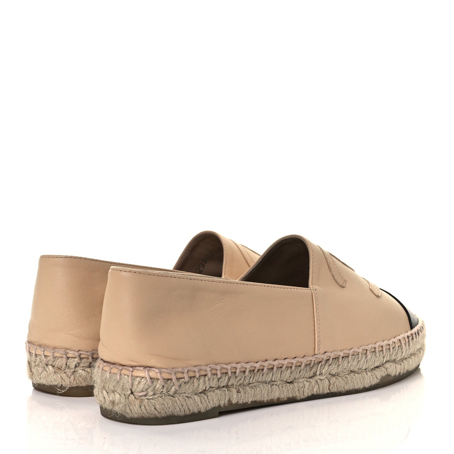 Chanel Lambskin CC Espadrilles 38 Beige Black 4 of 10