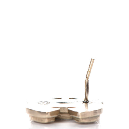 Chanel Enamel CC Earrings Grey Gold 4 of 7