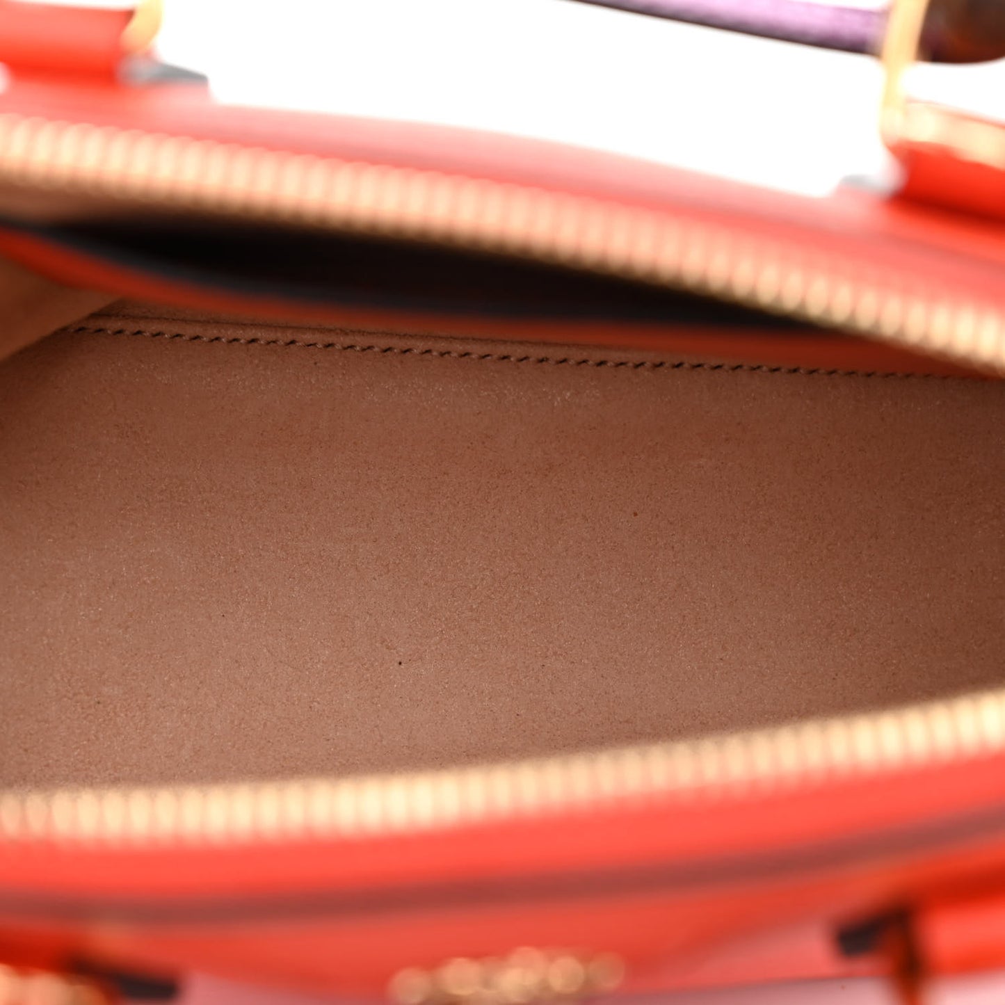 Textured Dollar Calfskin Mini Diana Dome Tote Bag Deep Orange Spicy Cyclamin