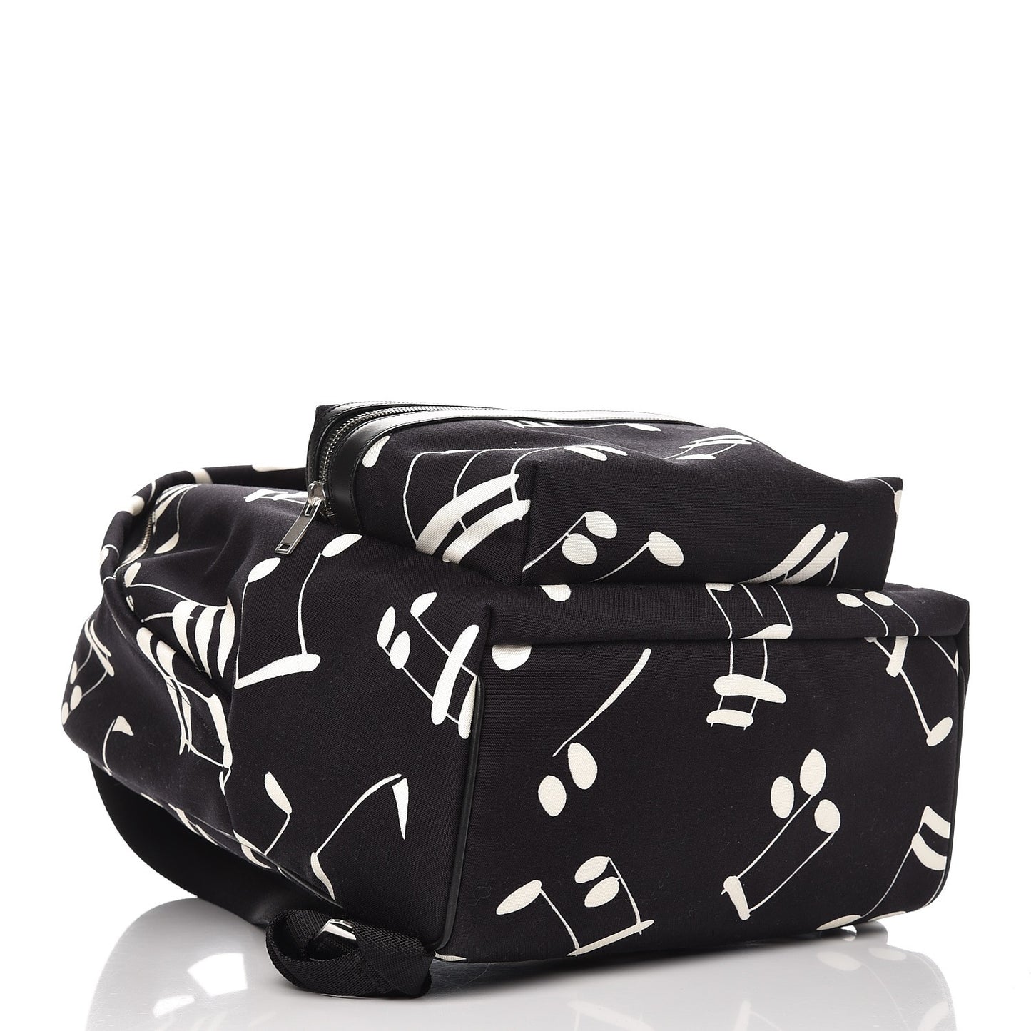 Nylon Twill Musical Notes City Backpack Black