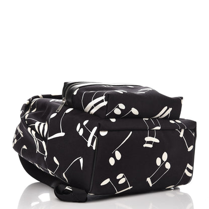 Saint Laurent Nylon Twill Musical Notes City Backpack Black 4 of 9