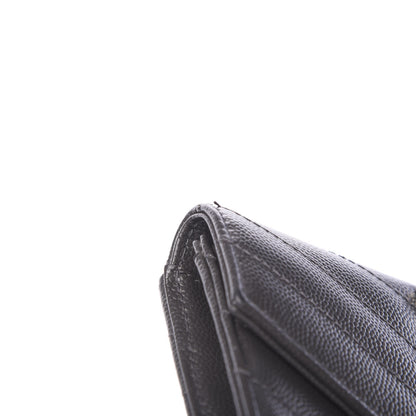 Saint Laurent Grain De Poudre Matelasse Chevron Small Monogram Envelope Wallet Earth 8 of 8