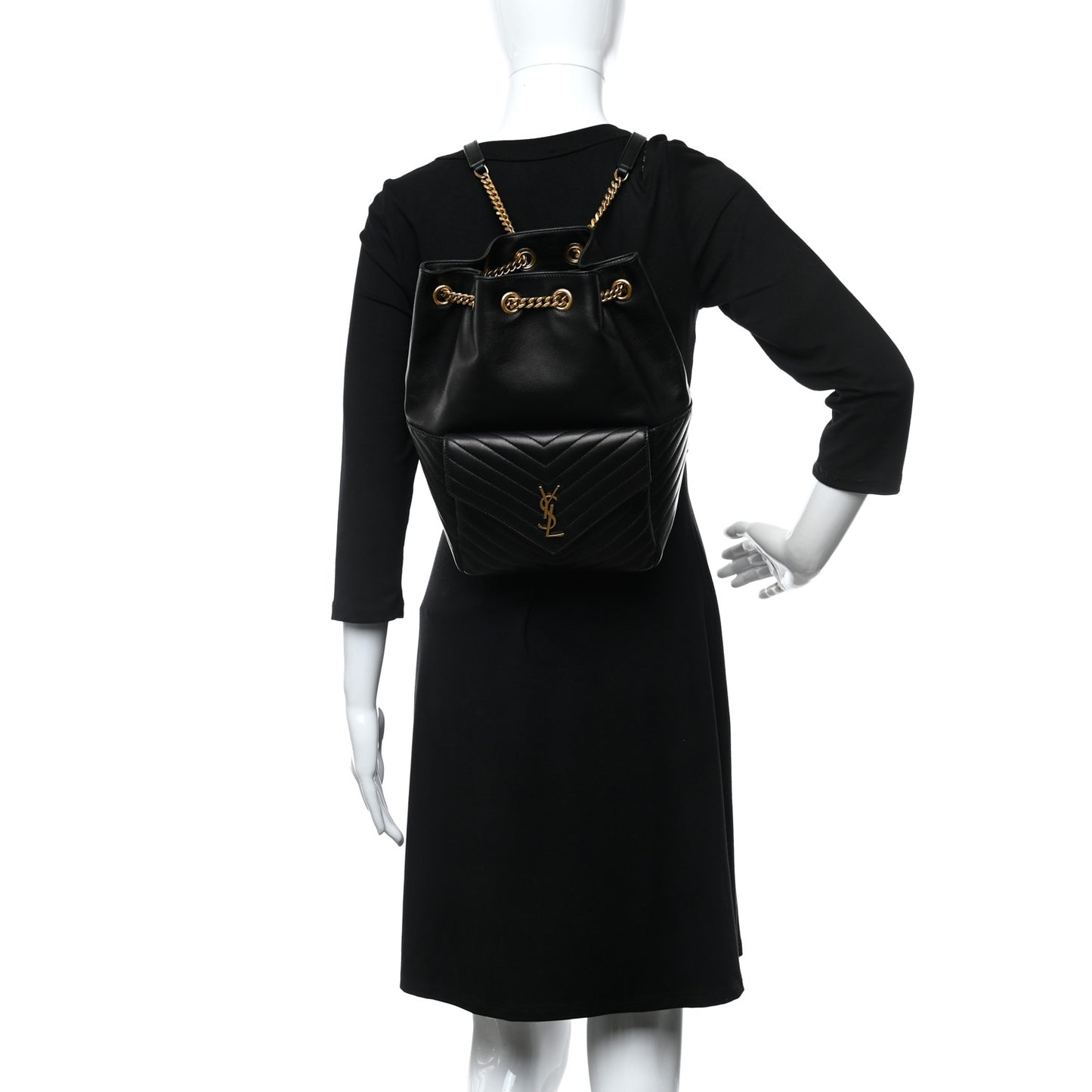 Lambskin Matelasse Monogram Joe Backpack Black