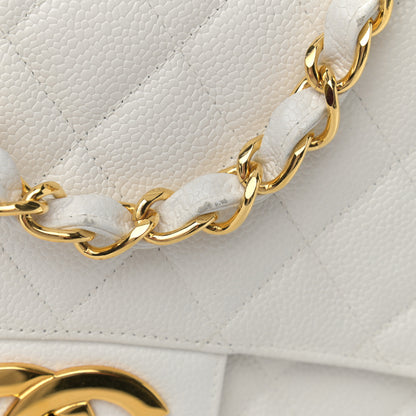 Chanel Caviar Quilted XL Jumbo Single Flap White 16 of 16