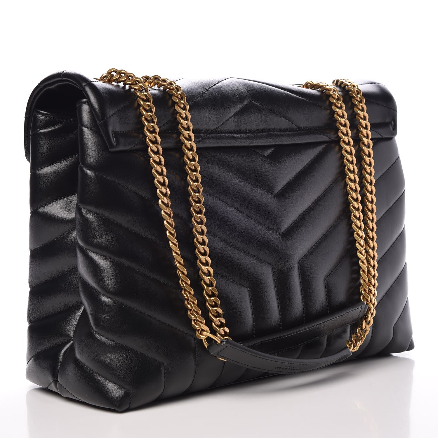Saint Laurent Calfskin Y Quilted Monogram Medium Loulou Chain Satchel Black 4 of 7