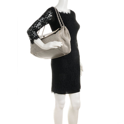 Chanel Lambskin Large East West Accordion Flap Light Grey 2 of 7