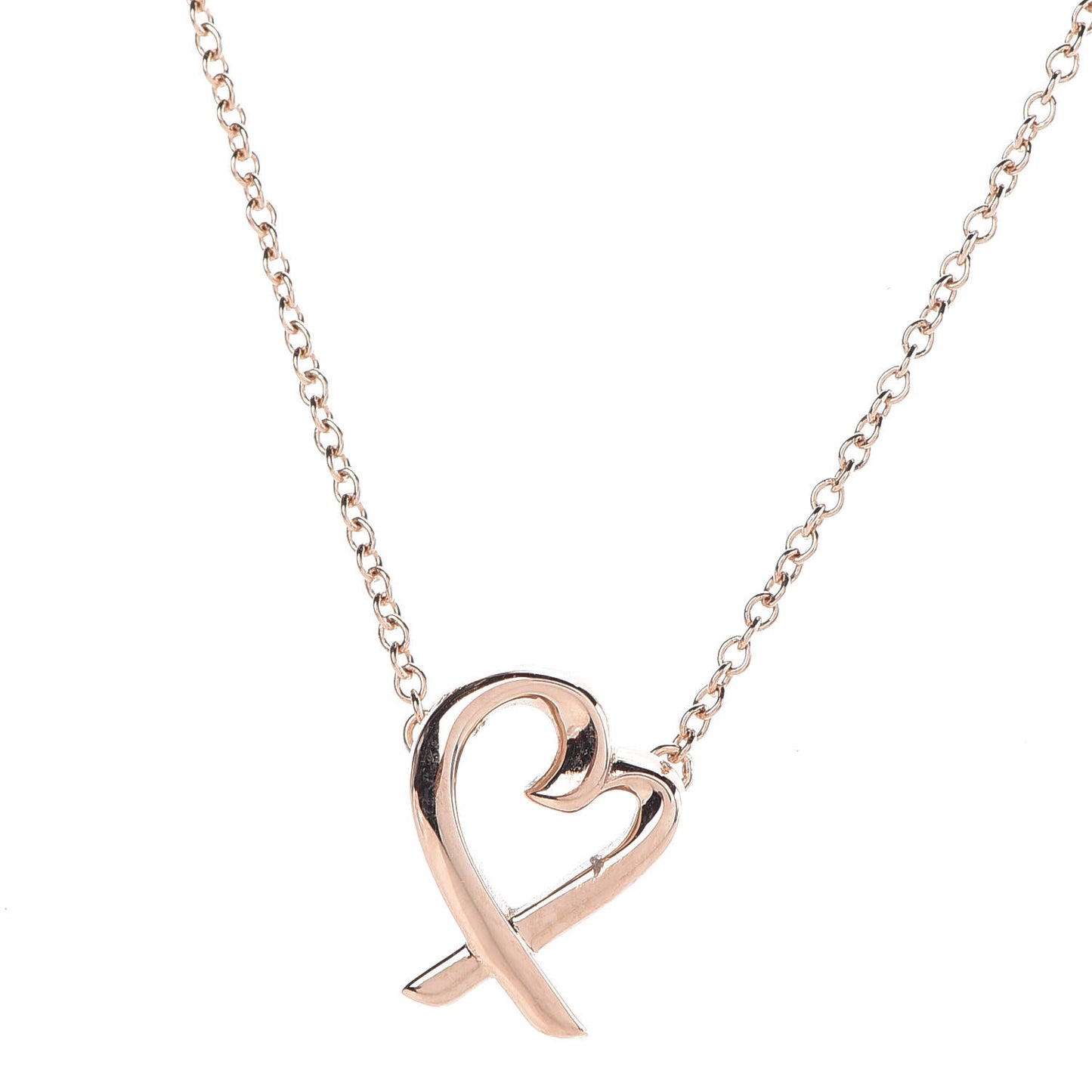 18K Rose Gold Mini Paloma Picasso Loving Heart Pendant Necklace