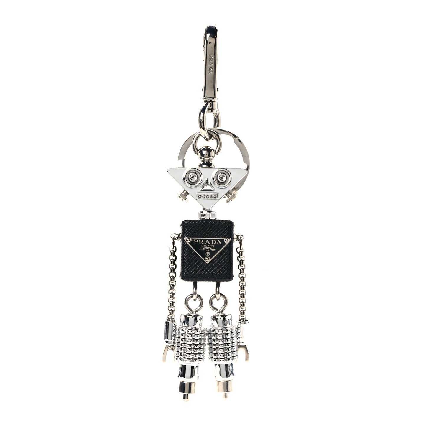 Saffiano Edward Robot Trick Keychain Black