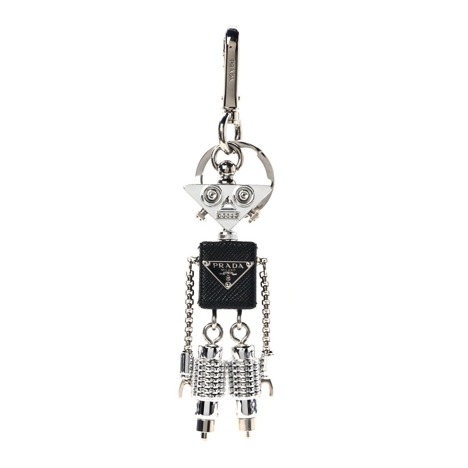 Prada Saffiano Edward Robot Trick Keychain Black 1 of 4