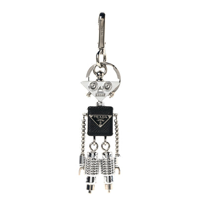Prada Saffiano Edward Robot Trick Keychain Black 1 of 4