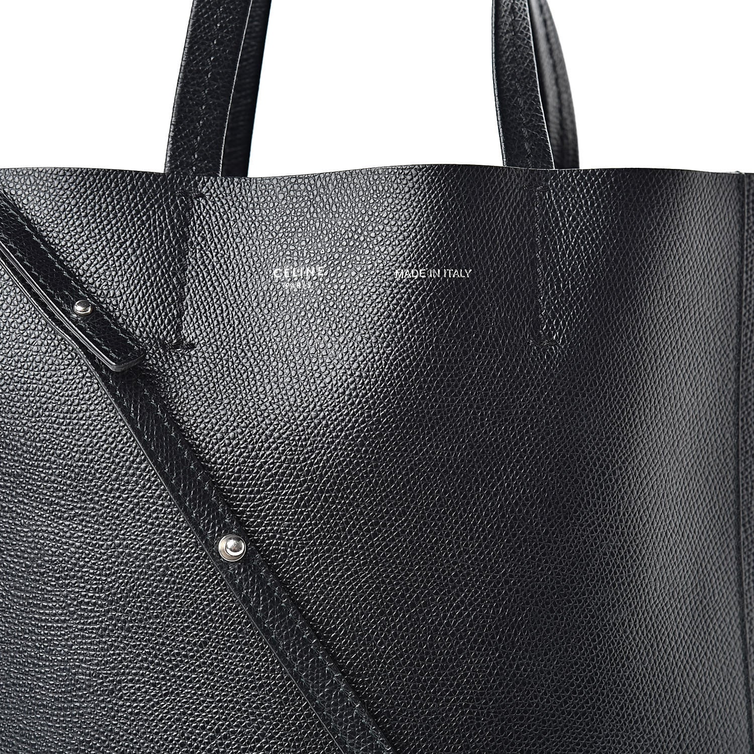 Celine Grained Calfskin Small Vertical Cabas Black 8 of 19