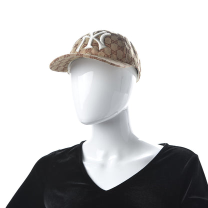 Gucci X MLB Monogram NY Yankees Baseball Hat 55-59 Beige Ruggine 2 of 9