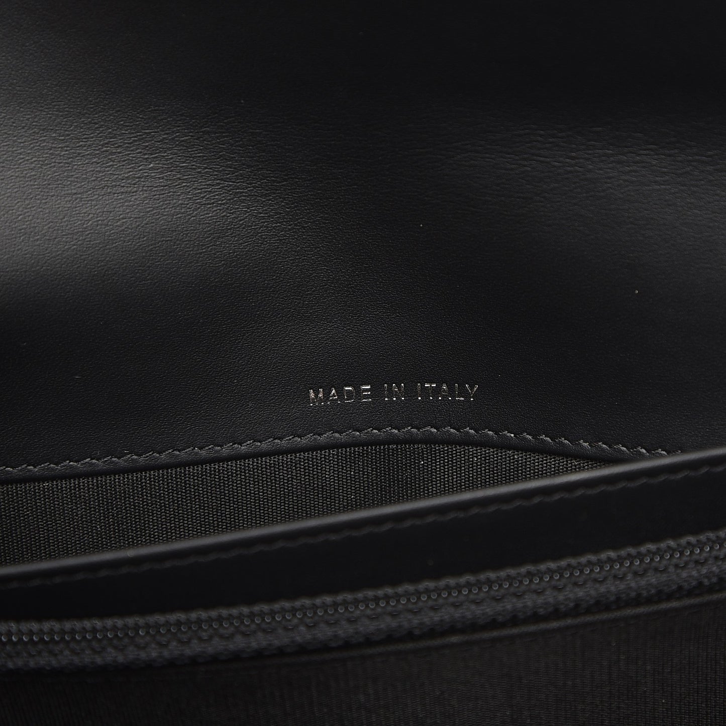 Patent Calfskin Quilted Boy Wallet on Removable Chain Black