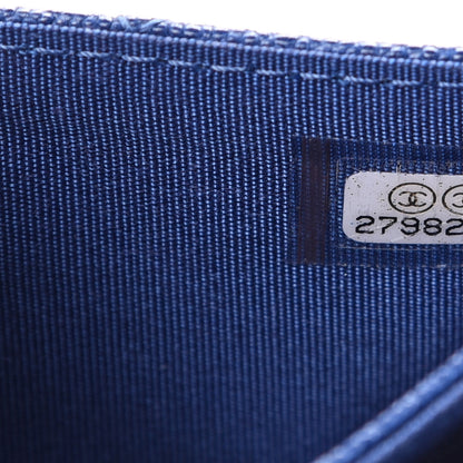 Chanel Iridescent Caviar Quilted Boy Card Holder Wallet Dark Blue 7 of 8