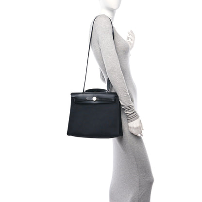 Hermes Military Toile Vache Hunter Herbag Zip PM 31 Black 2 of 11