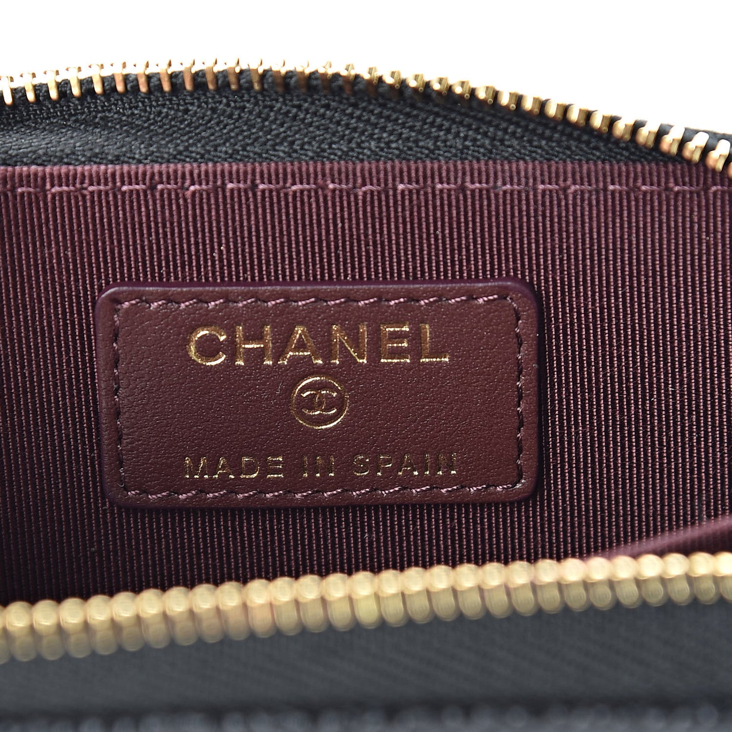 Caviar Quilted Zip Coin Purse Black