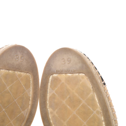 Chanel Lambskin CC Espadrilles 39 Beige Black 10 of 12