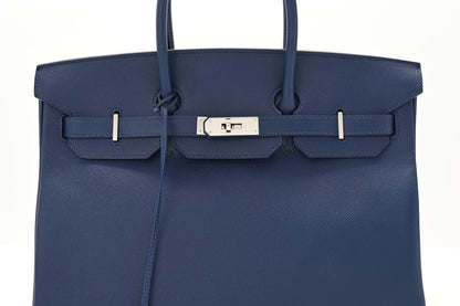 Hermes Epsom Horseshoe Birkin 35 Bleu Saphir 11 of 13