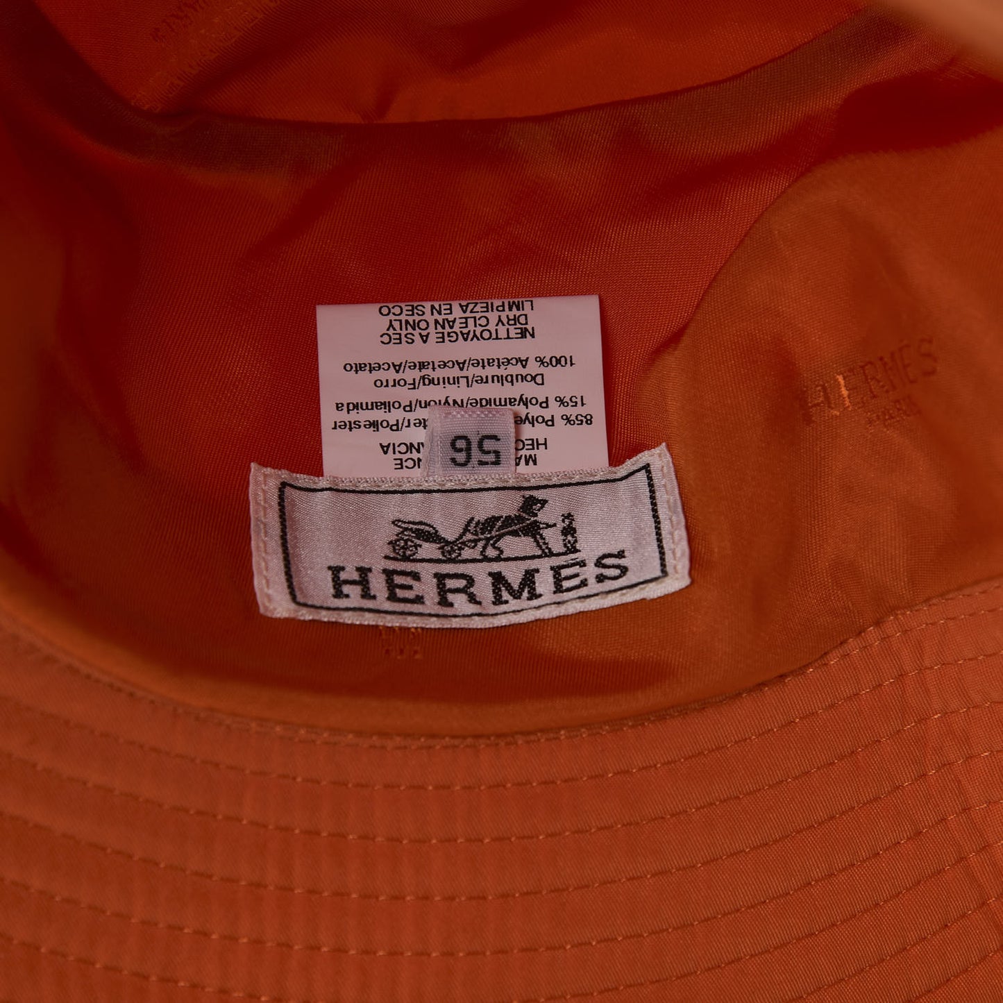 Polyester Nylon Bucket Hat 56 Orange