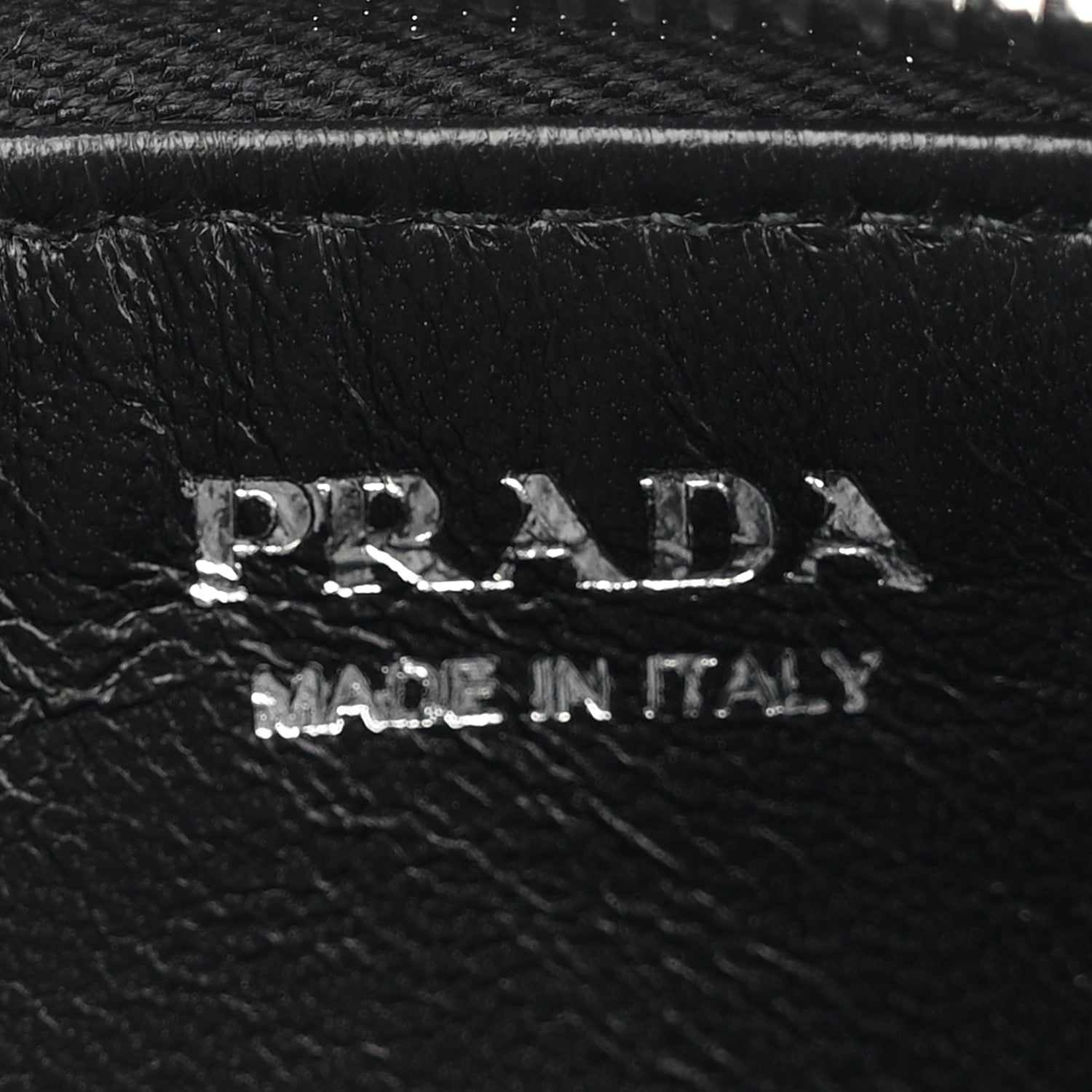 Prada Saffiano Triangle Zip Card Case Black 6 of 6