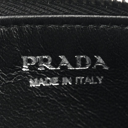 Prada Saffiano Triangle Zip Card Case Black 6 of 6