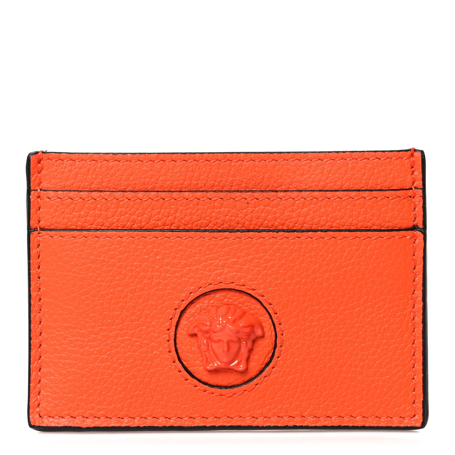 Versace Calfskin Medusa Card Holder Orange 1 of 6