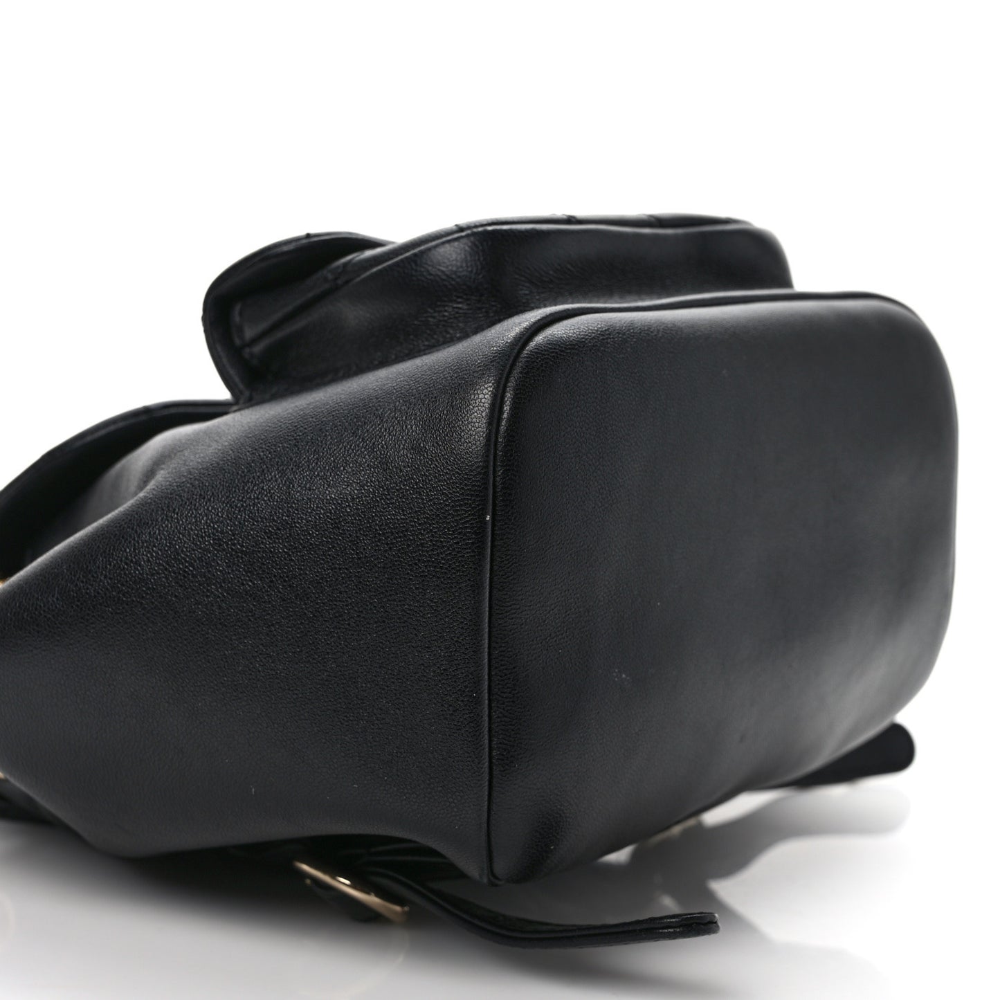 Lambskin Quilted Small Duma Drawstring Backpack Black