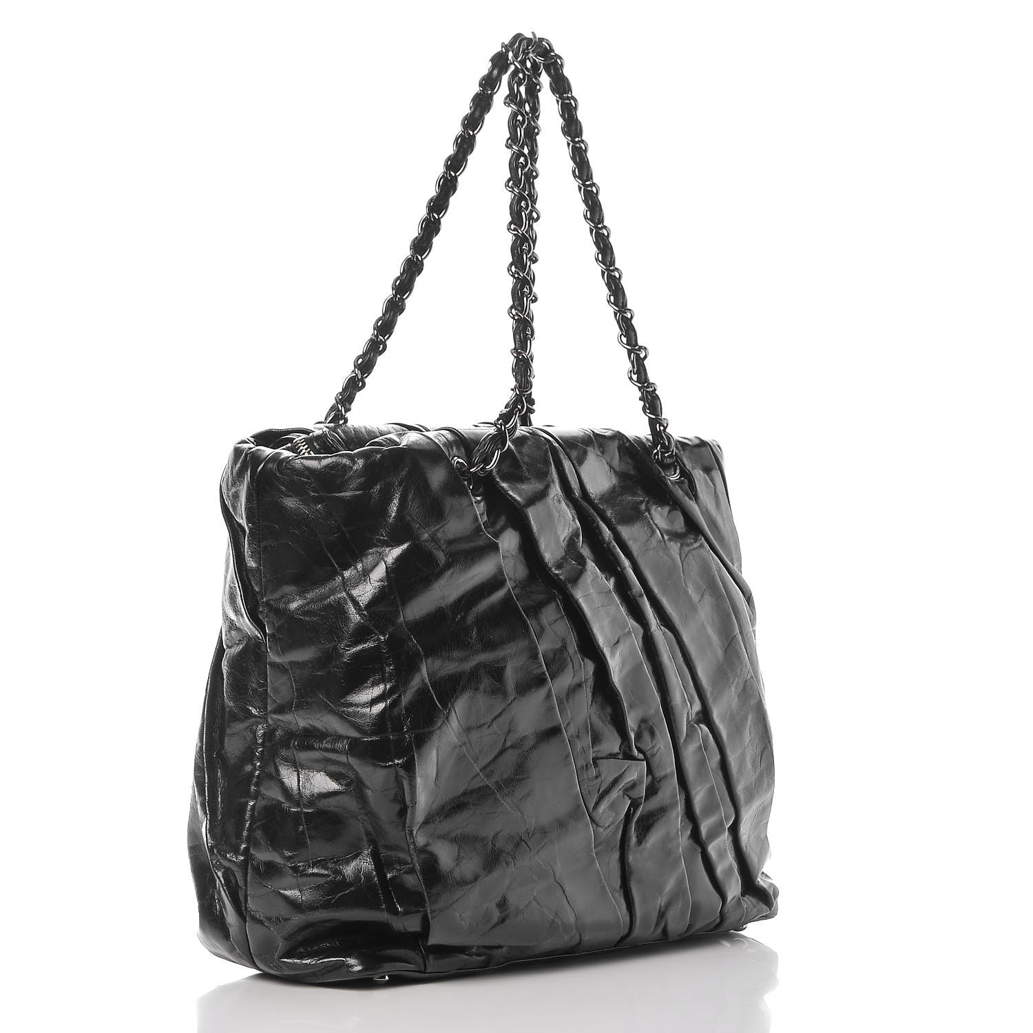 Chanel Glazed Calfskin Large Twisted Tote Black 3 of 7
