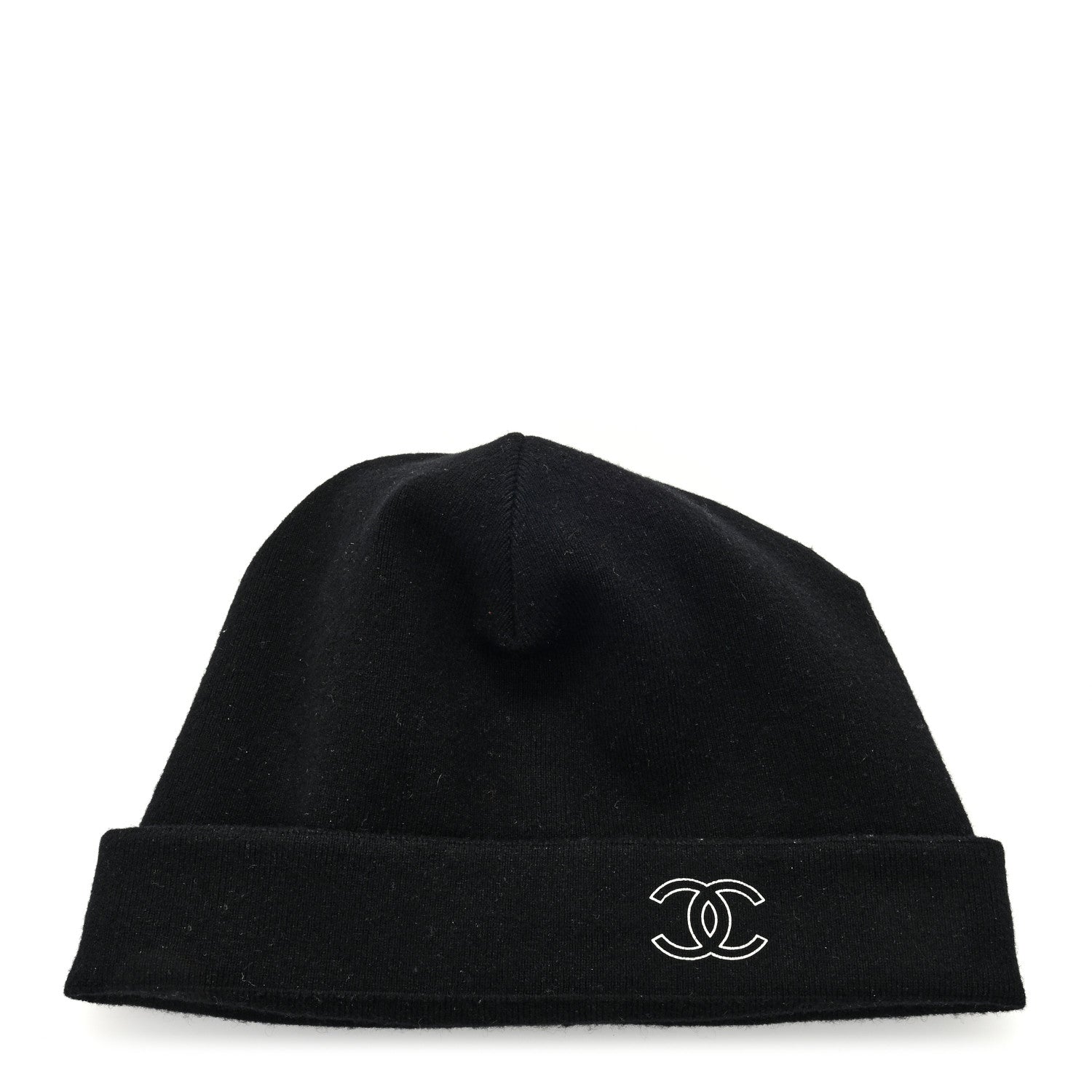 Chanel Cashmere CC Brooch Beanie Hat Black Ruthenium 1 of 4