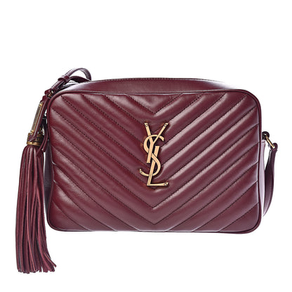 Saint Laurent Calfskin Matelasse Monogram Lou Camera Bag Dark Legion Red 1 of 10