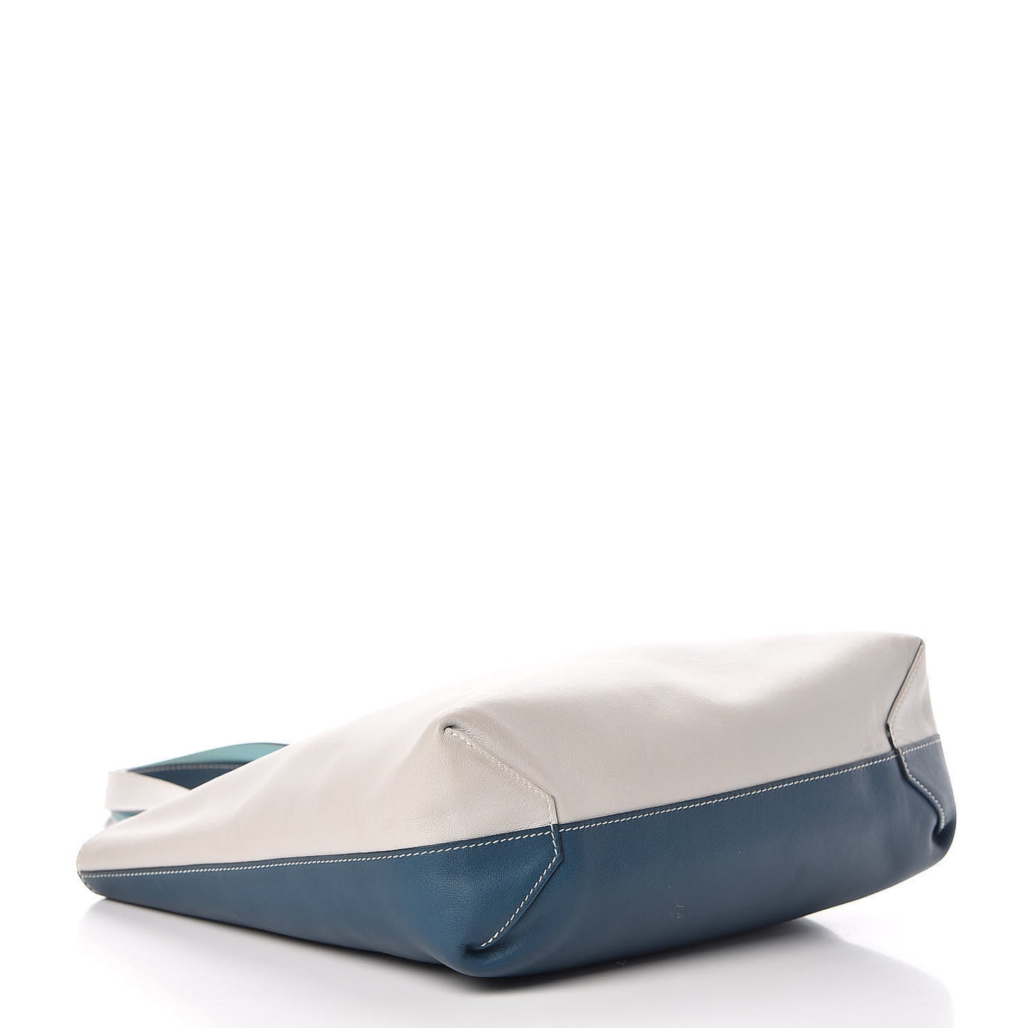 Veau Sikkim Double Sens 30 Reversible Tote Colvert Gris Perle Lagon