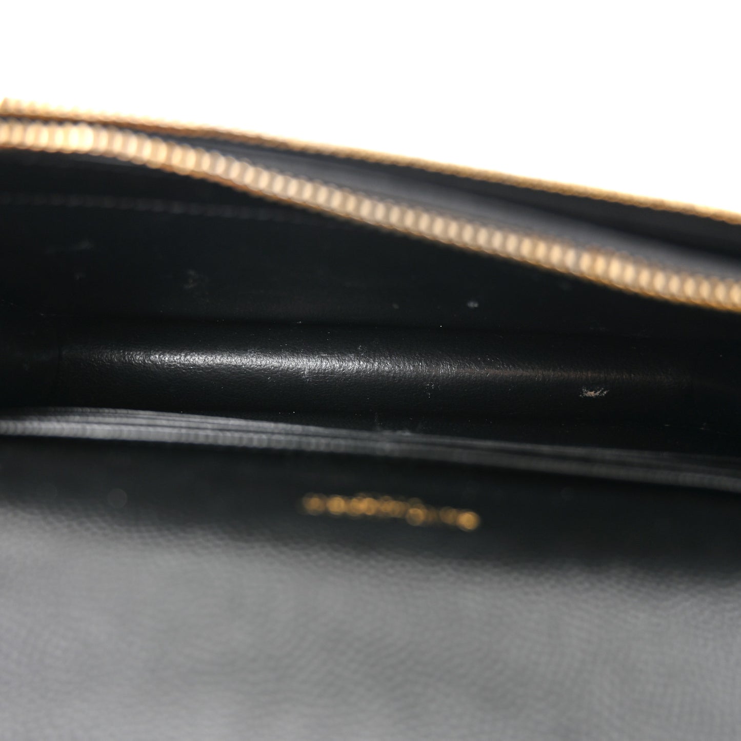 Grain De Poudre Matelasse Chevron Monogram Envelope Chain Wallet Black