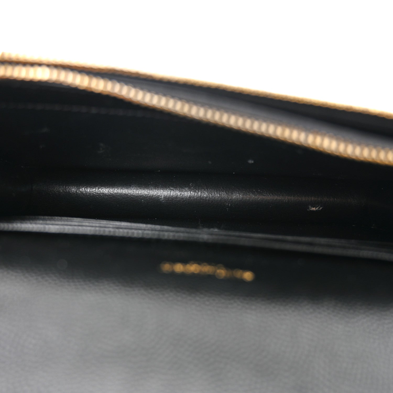 Saint Laurent Grain De Poudre Matelasse Chevron Monogram Envelope Chain Wallet Black 5 of 11
