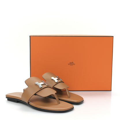 Hermes Calfskin Womens Galerie Sandals 36.5 Gold 9 of 9