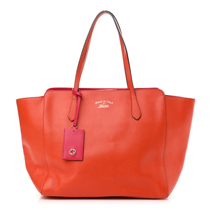 Gucci Dollar Calfskin Medium Swing Tote Sun Orange Pure Red 1 of 9
