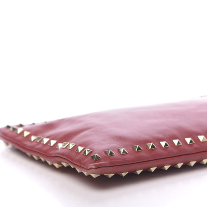 Valentino Garavani Vitello Large Rockstud Zip Wristlet Pouch Rosso Valentino 7 of 15