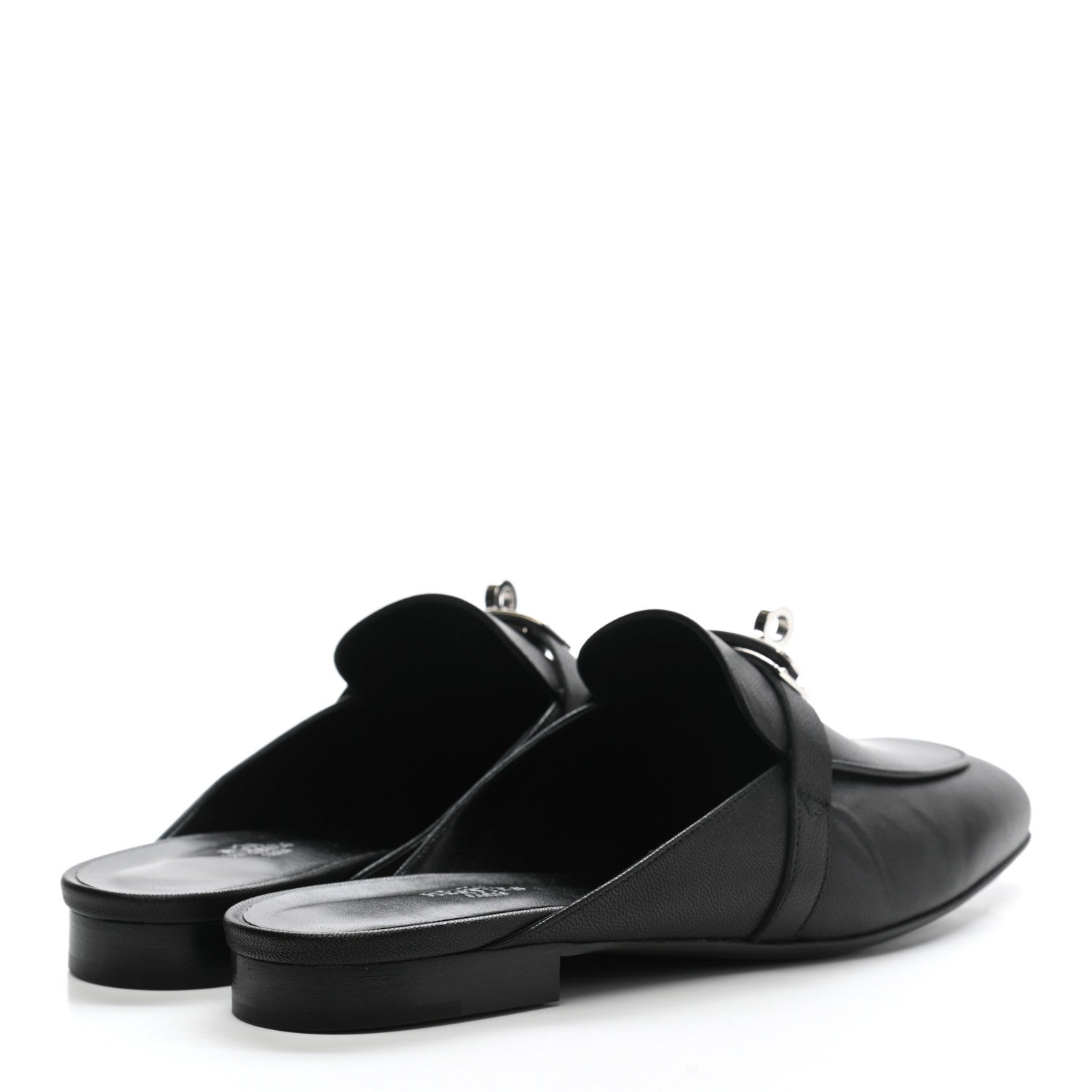 Hermes Goatskin Oz Mules 39.5 Black 4 of 9