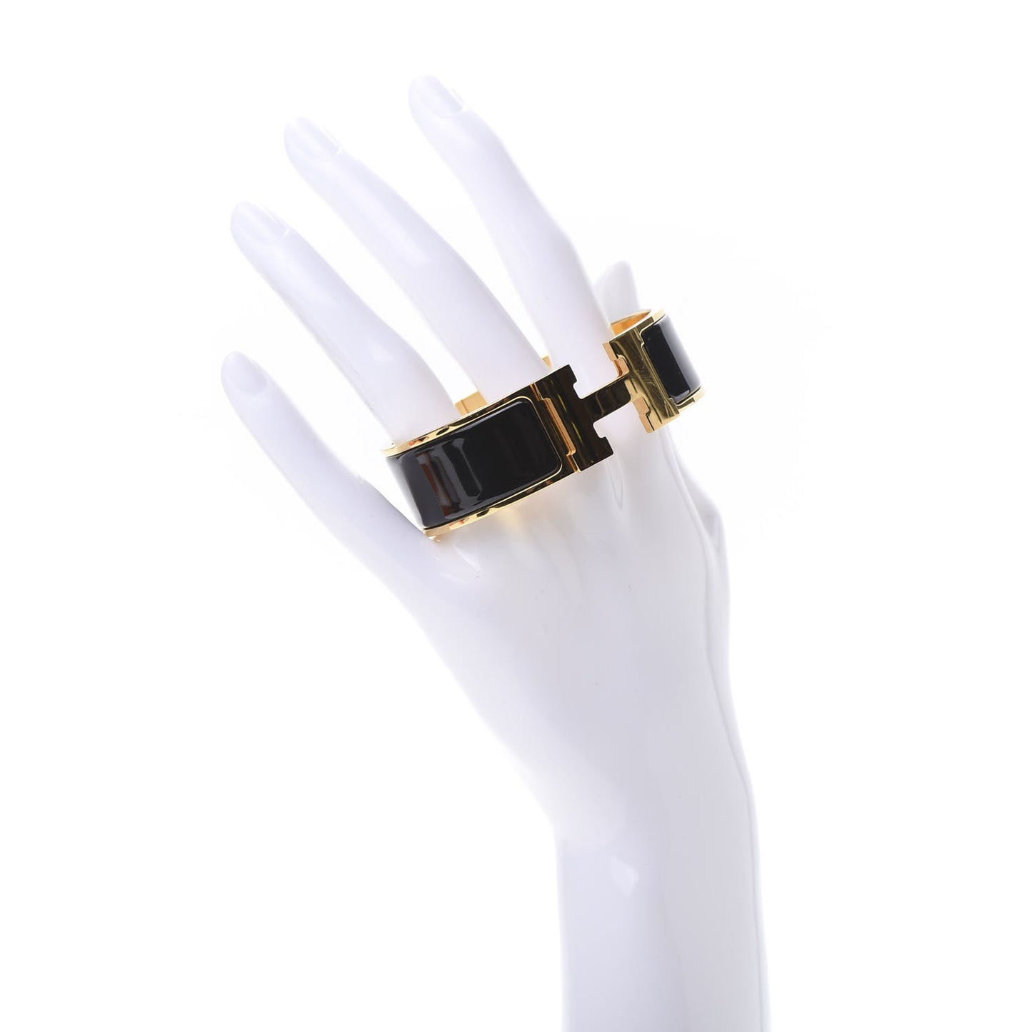 Enamel Wide Clic Clac H Bracelet PM Black