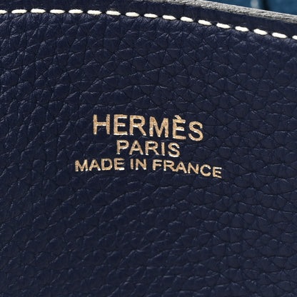 Hermes Taurillon Clemence Double Sens 36 Reversible Tote Bleu Sapphire Izmir 9 of 20