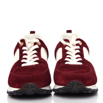 Louis Vuitton Suede Calfskin Run Away Sneakers 37.5 Burgundy White 2 of 10