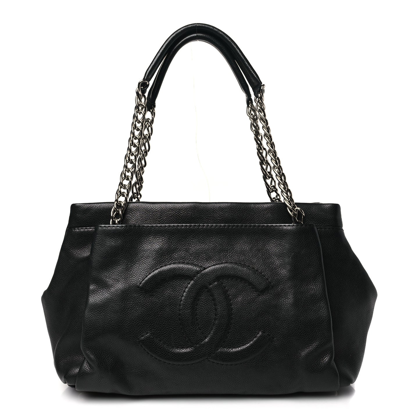 Caviar Large CC Tuck Tote Black