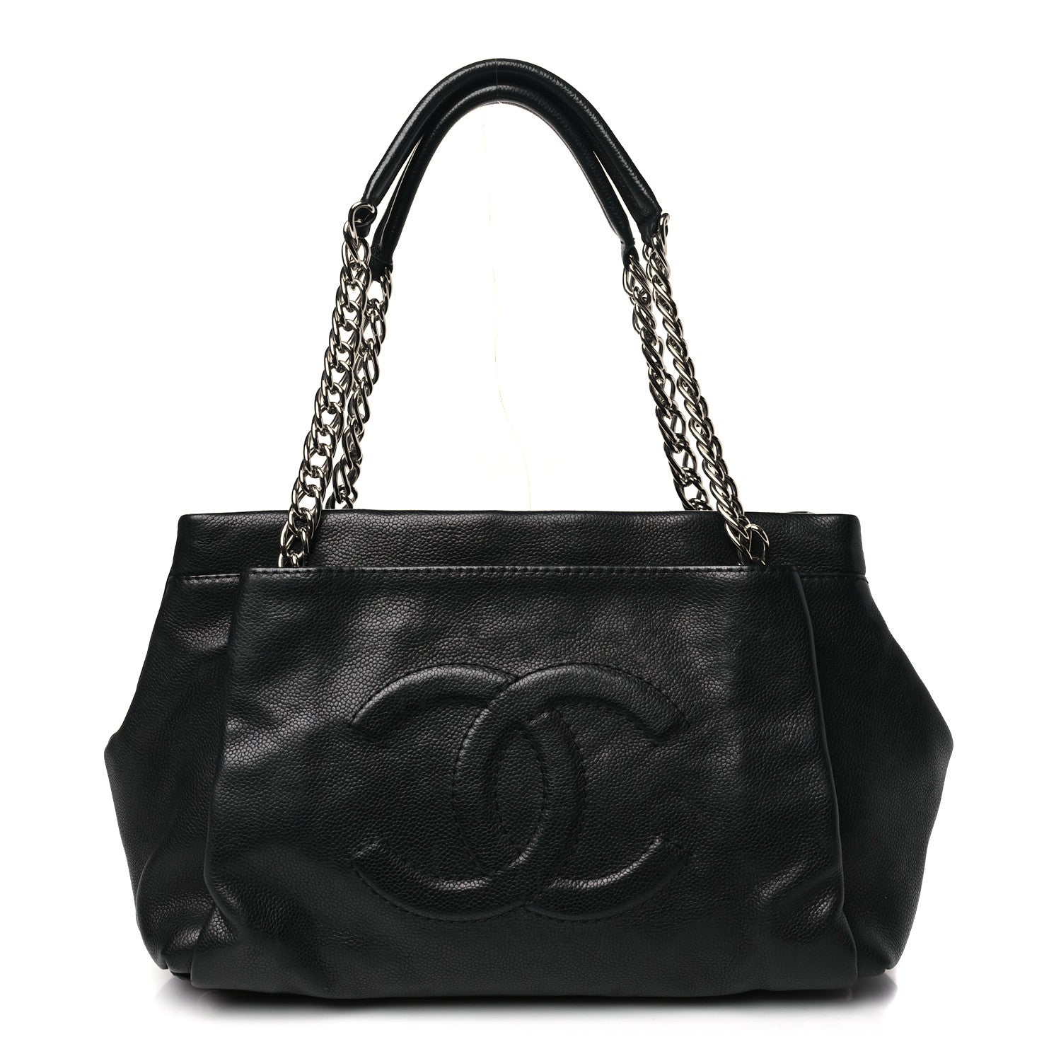 Chanel Caviar Large CC Tuck Tote Black 1 of 10