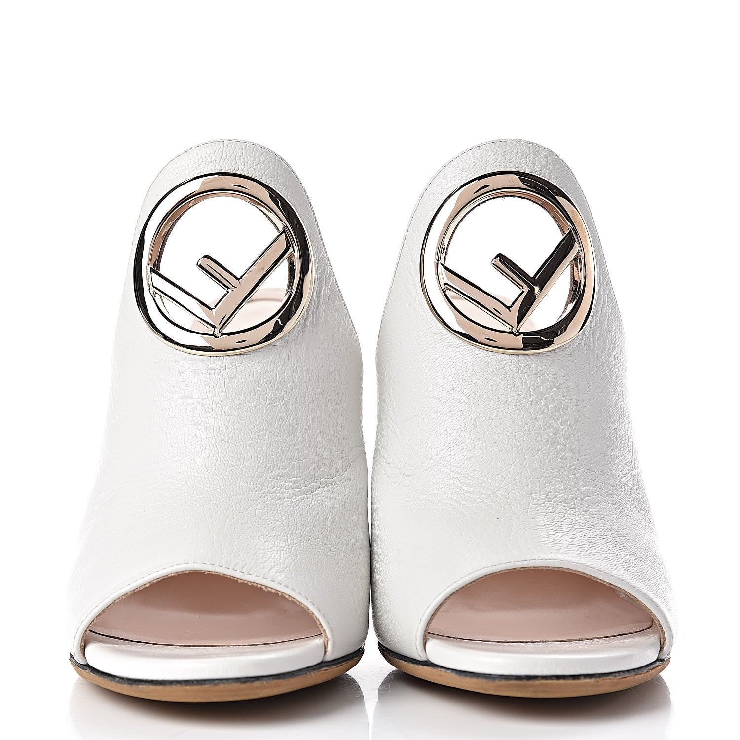 Fendi Calfskin F is 95 Mules 36 White 2 of 8