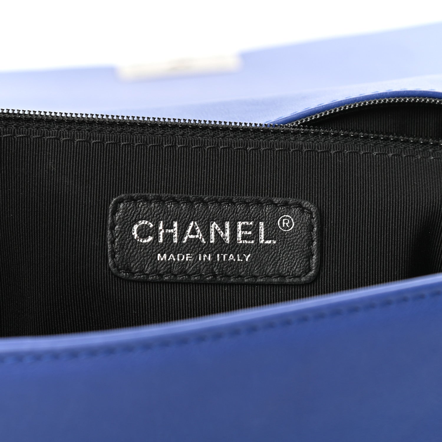 Chanel Grained Calfskin Quilted Large Boy Flap Blue 6 of 9