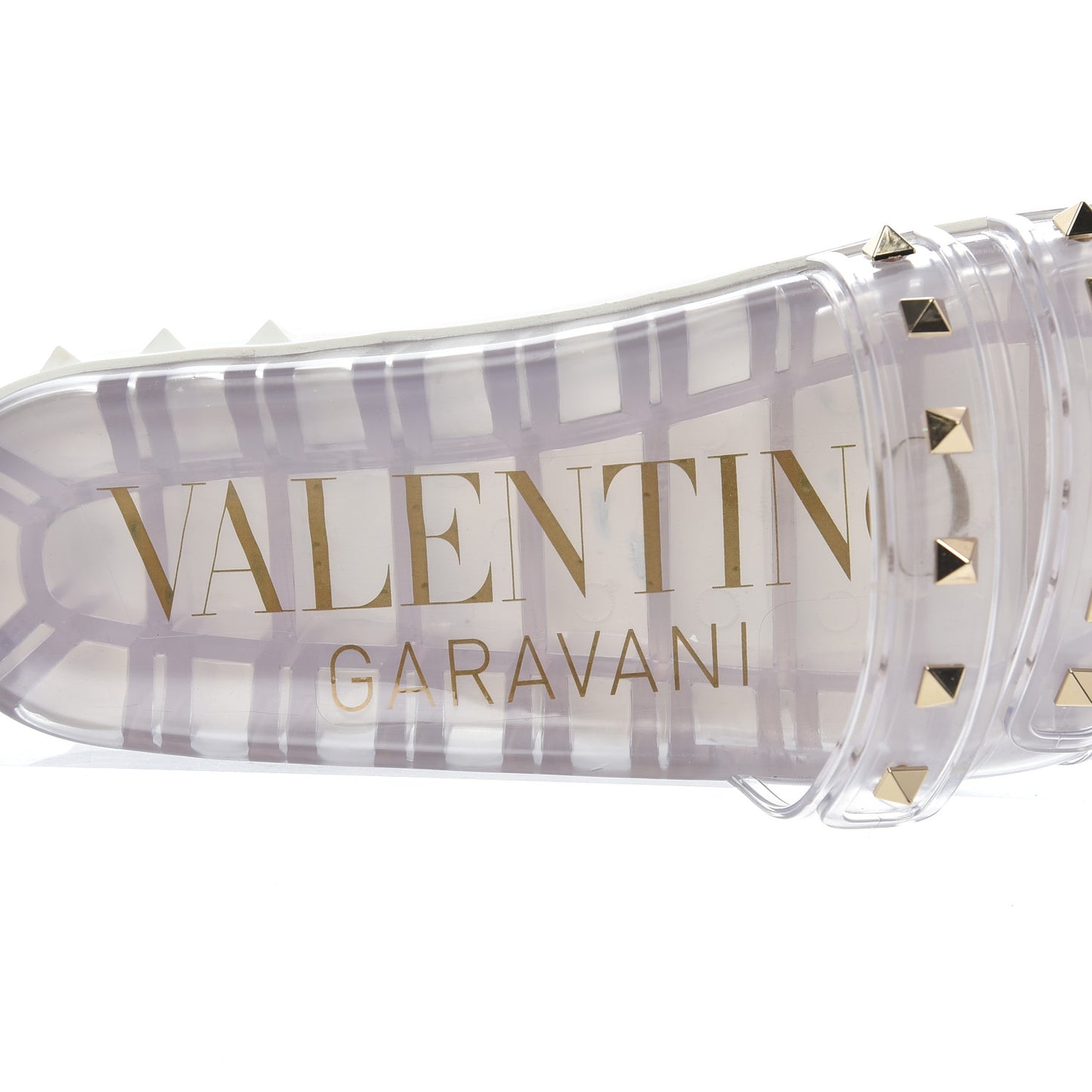 PVC Jelly Rockstud Slide Sandals 40 Clear