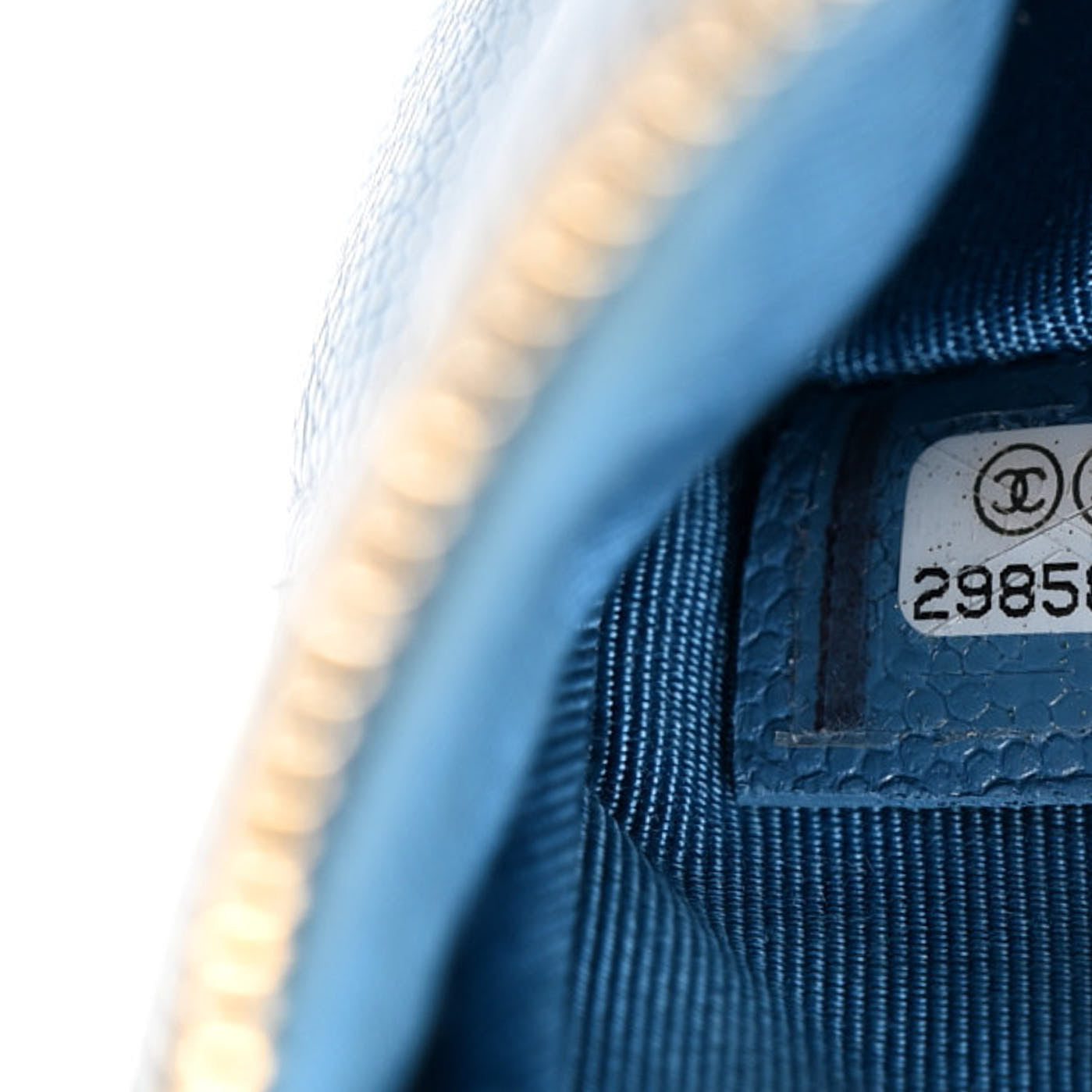 Caviar Quilted Small Cosmetic Case Blue