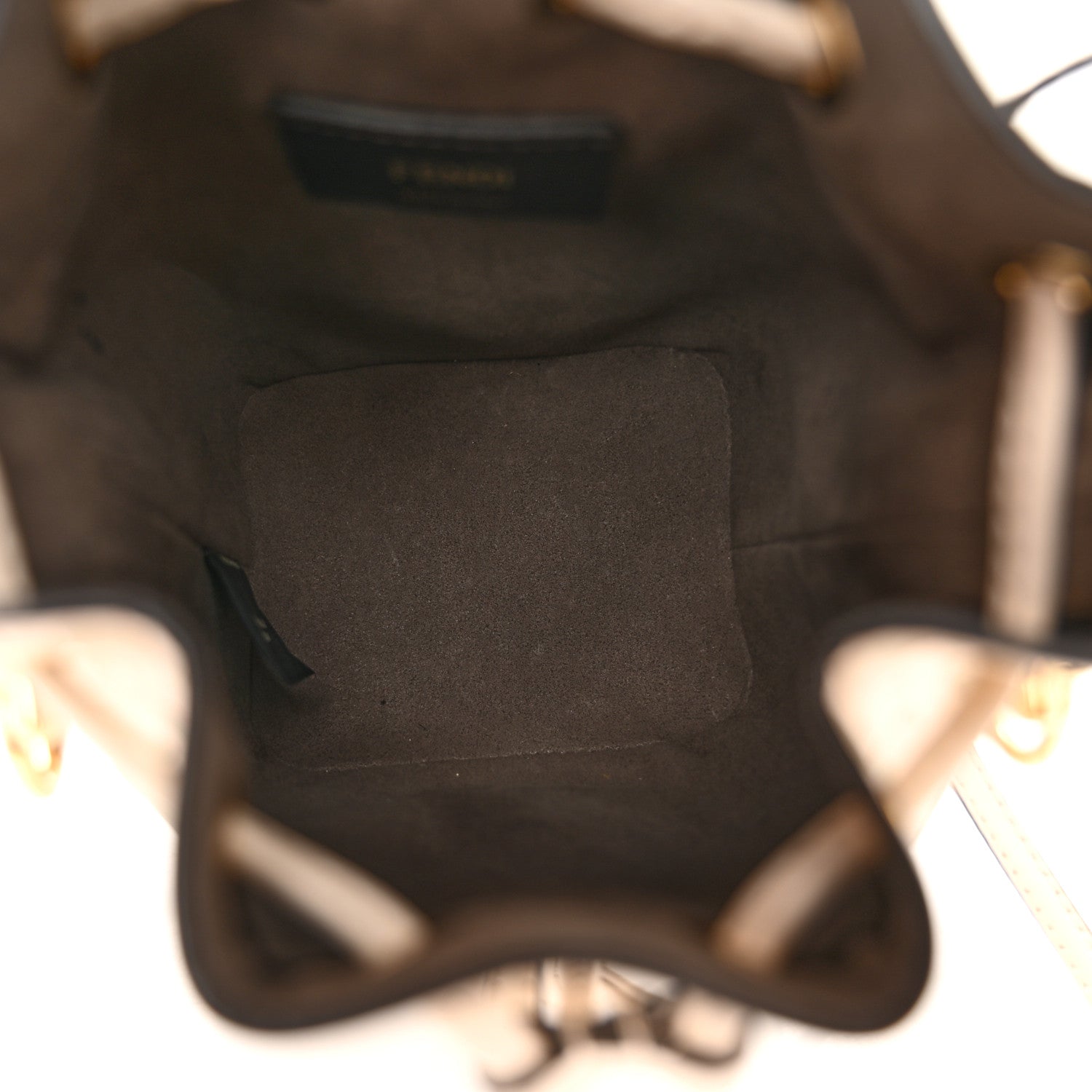 Fendi Vitello Liberty F is Fendi Bi-Color FF 1974 Embossed Mini Mon Tresor Bucket Bag Camelia Mandorlo 5 of 10