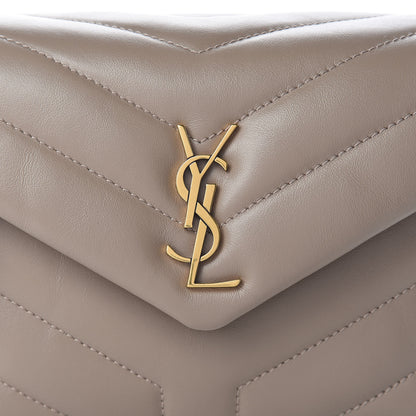 Saint Laurent Calfskin Y Quilted Monogram Toy Loulou Chain Satchel Dusty Grey 9 of 12