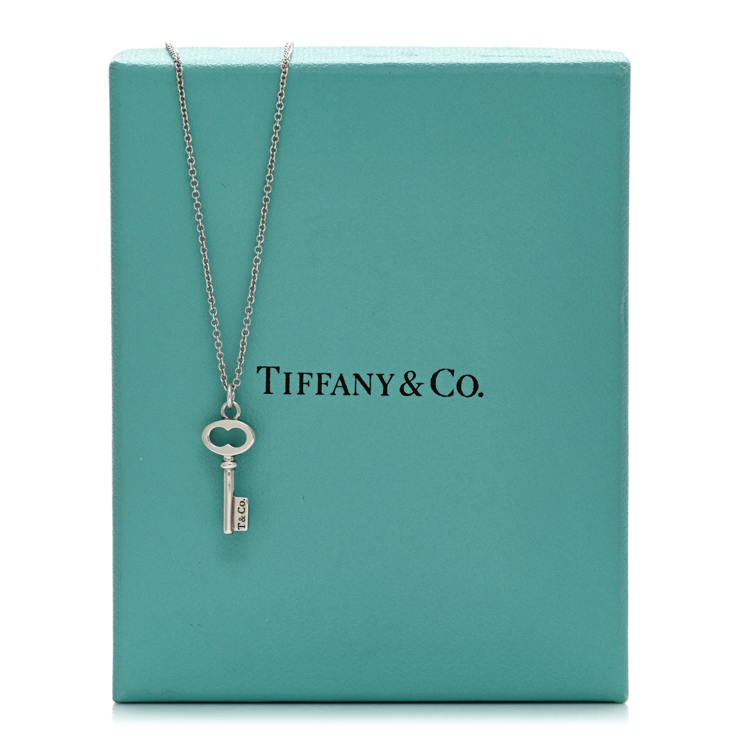 Sterling Silver Mini Oval Key Pendant Necklace